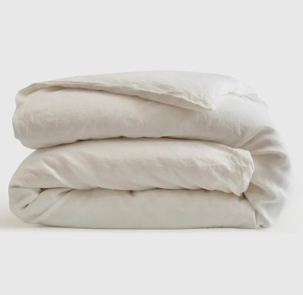 NWOT Quince 100% European Flax Linen Full Queen Duvet Cover White $164 MSRP